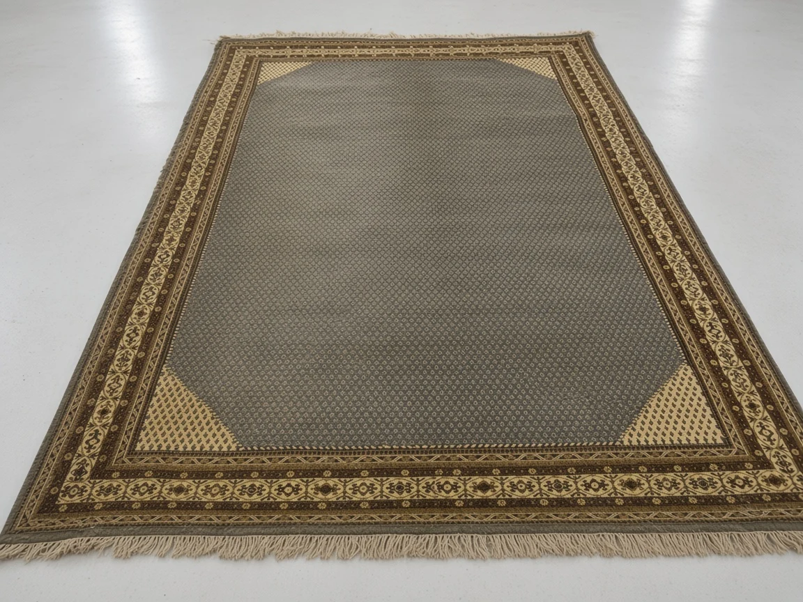 Oriental rug looking dull and soiled before cleaning